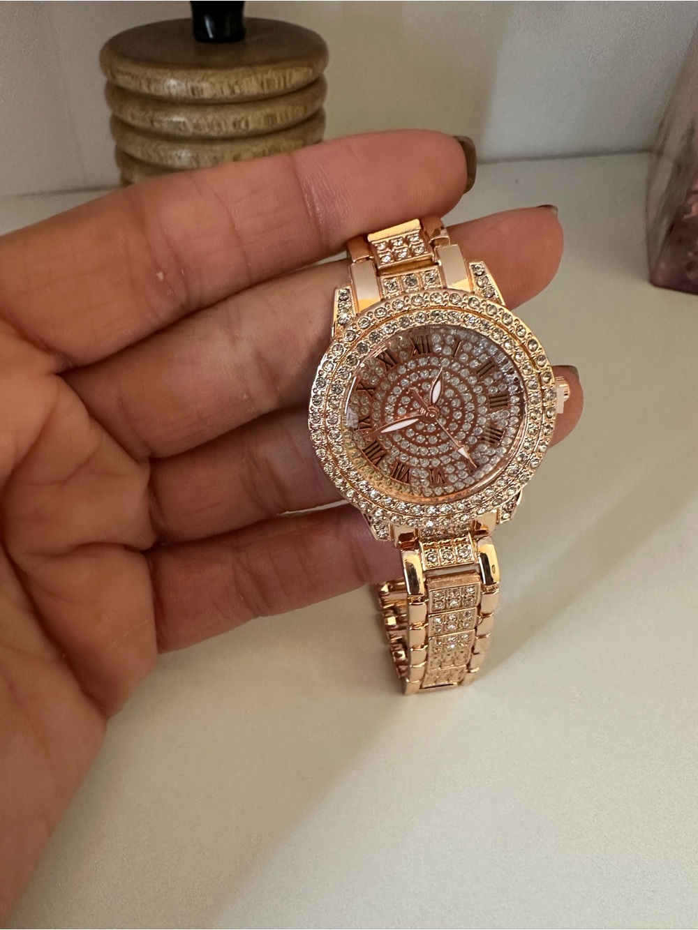Rose Gold Crystal Accent Women’s Watch